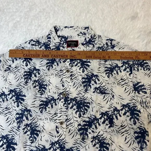 Untuckit Hawaiian Style Button Down %100 Linen Men’s Short Sleeve Large Shirt - Picture 2 of 7